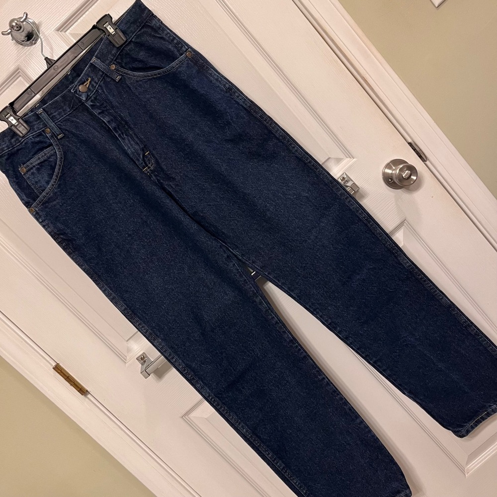 Wrangler Mens Regular Fit Dark Wash Indigo Denim Jeans 34x34 96501MR